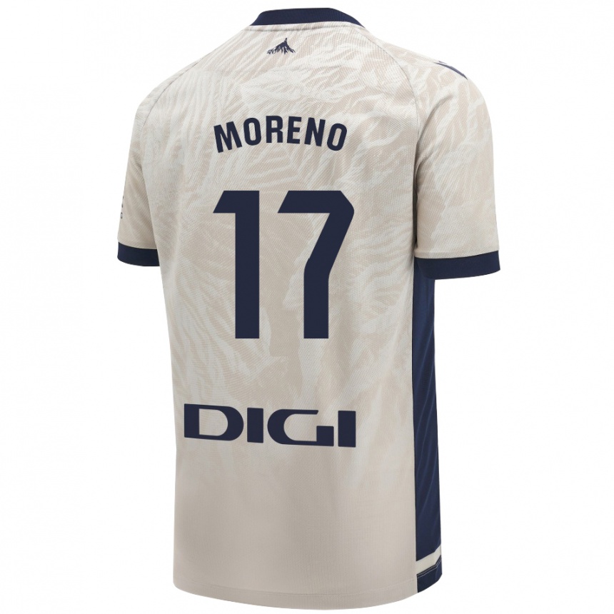 Kids Football Pablo Moreno #17 Light Gray Away Jersey 2024/25 T-Shirt