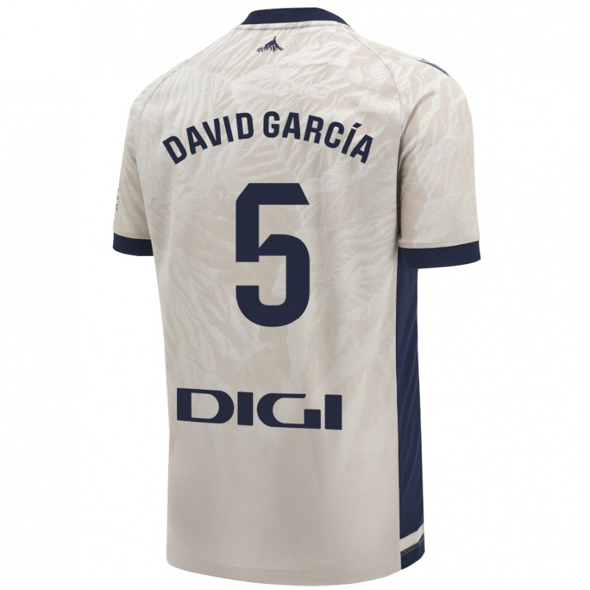 Kids Football David García #5 Light Gray Away Jersey 2024/25 T-Shirt