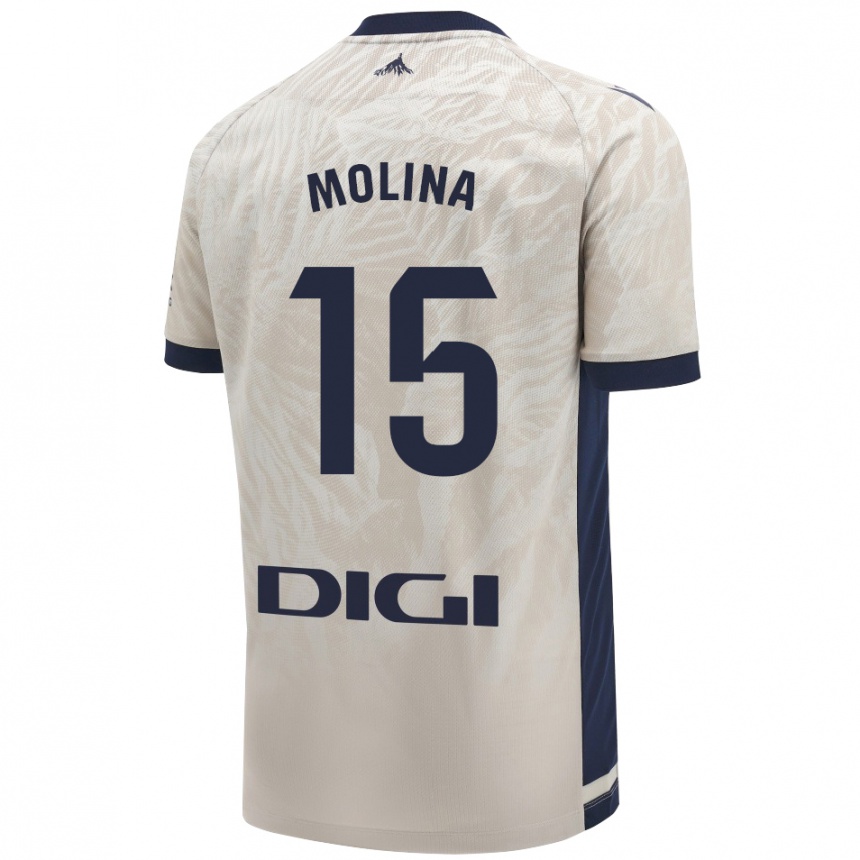 Kids Football Guillem Molina #15 Light Gray Away Jersey 2024/25 T-Shirt