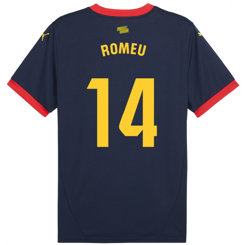 Kids Football Oriol Romeu #14 Navy Red Away Jersey 2024/25 T-Shirt