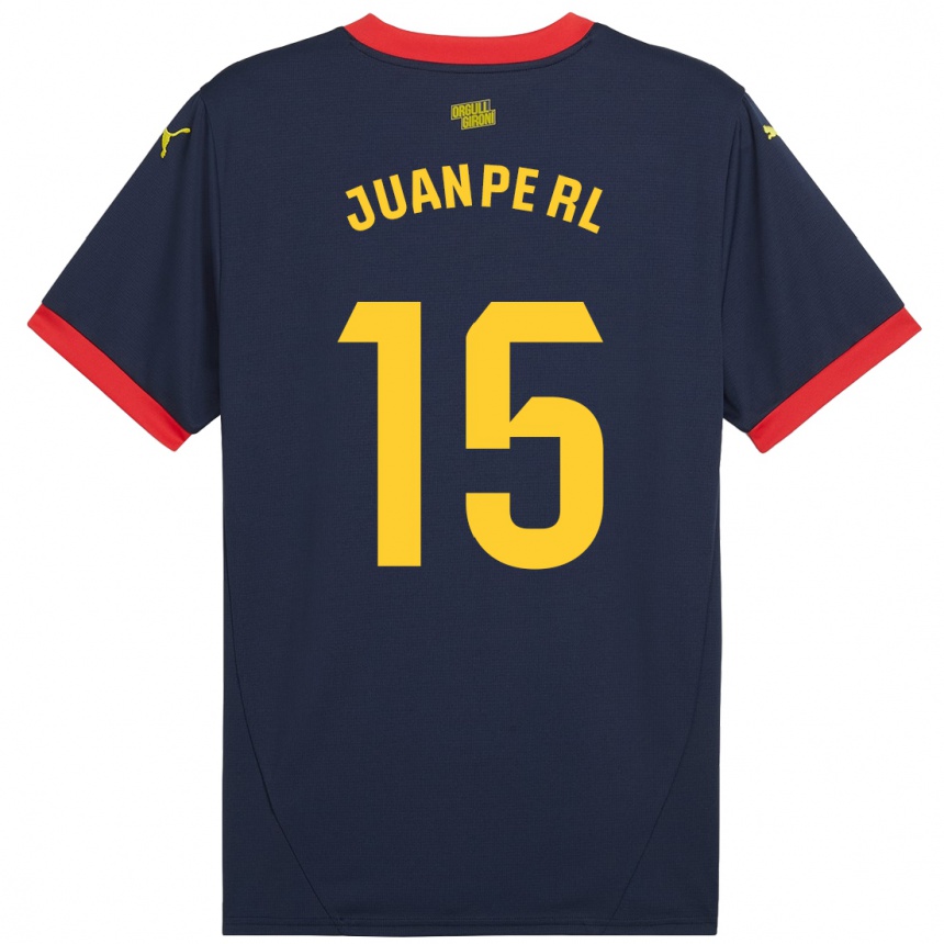 Kids Football Juanpe #15 Navy Red Away Jersey 2024/25 T-Shirt