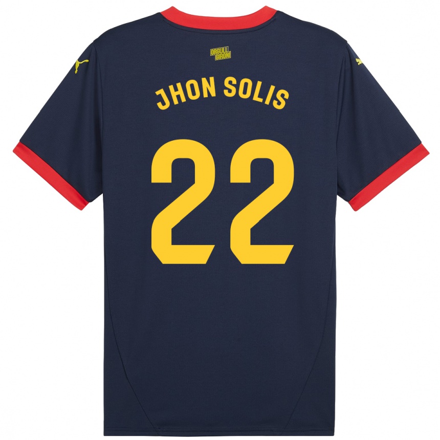 Kids Football Jhon Solís #22 Navy Red Away Jersey 2024/25 T-Shirt