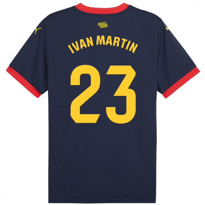 Kids Football Iván Martín #23 Navy Red Away Jersey 2024/25 T-Shirt