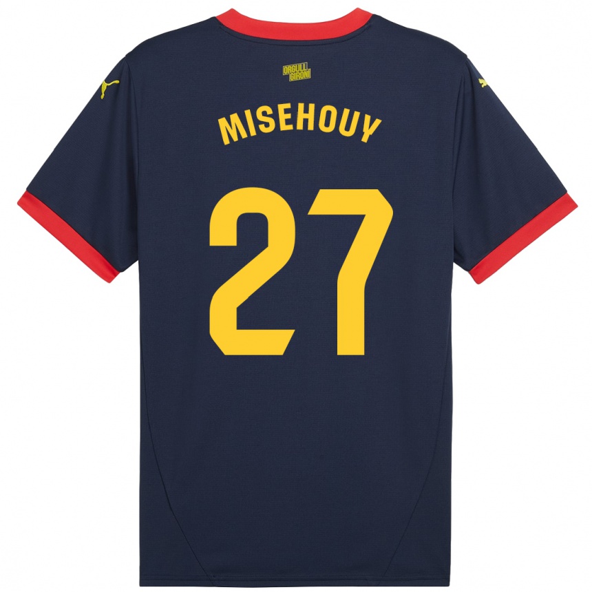 Kids Football Gabriel Misehouy #27 Navy Red Away Jersey 2024/25 T-Shirt