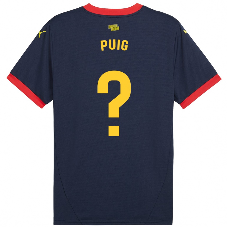 Kids Football Sergi Puig #0 Navy Red Away Jersey 2024/25 T-Shirt