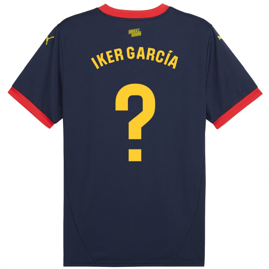 Kids Football Iker García #0 Navy Red Away Jersey 2024/25 T-Shirt