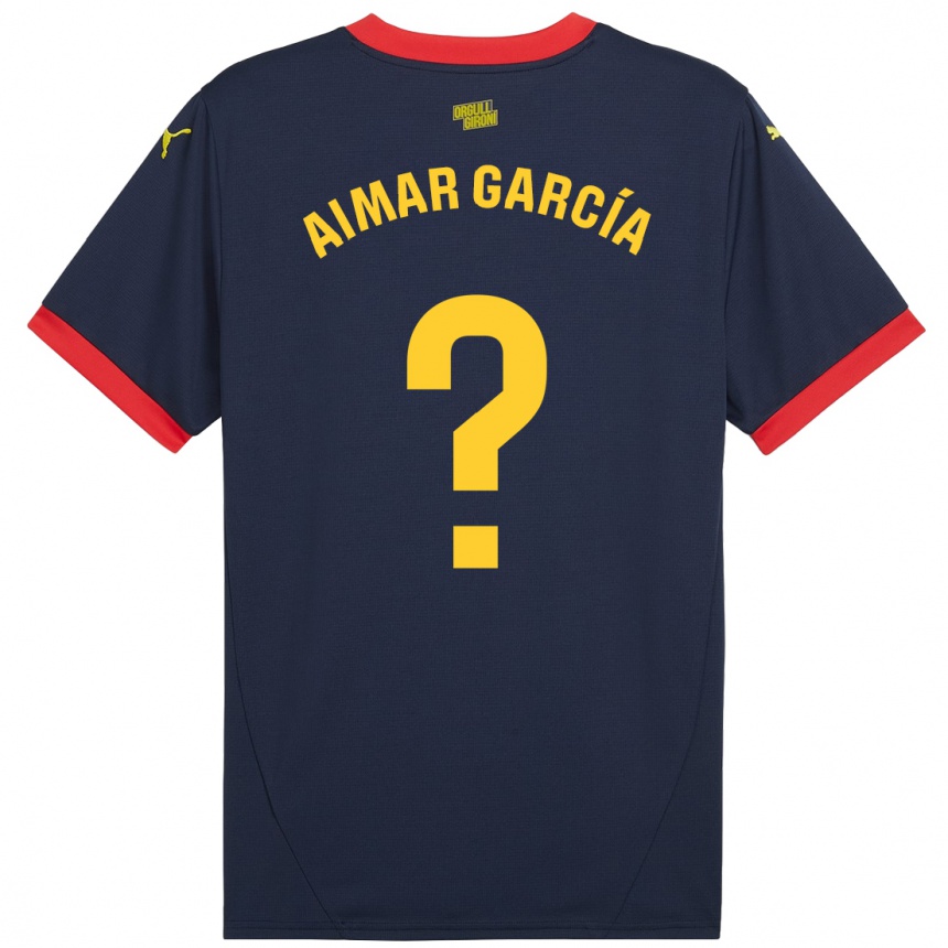 Kids Football Aimar García #0 Navy Red Away Jersey 2024/25 T-Shirt