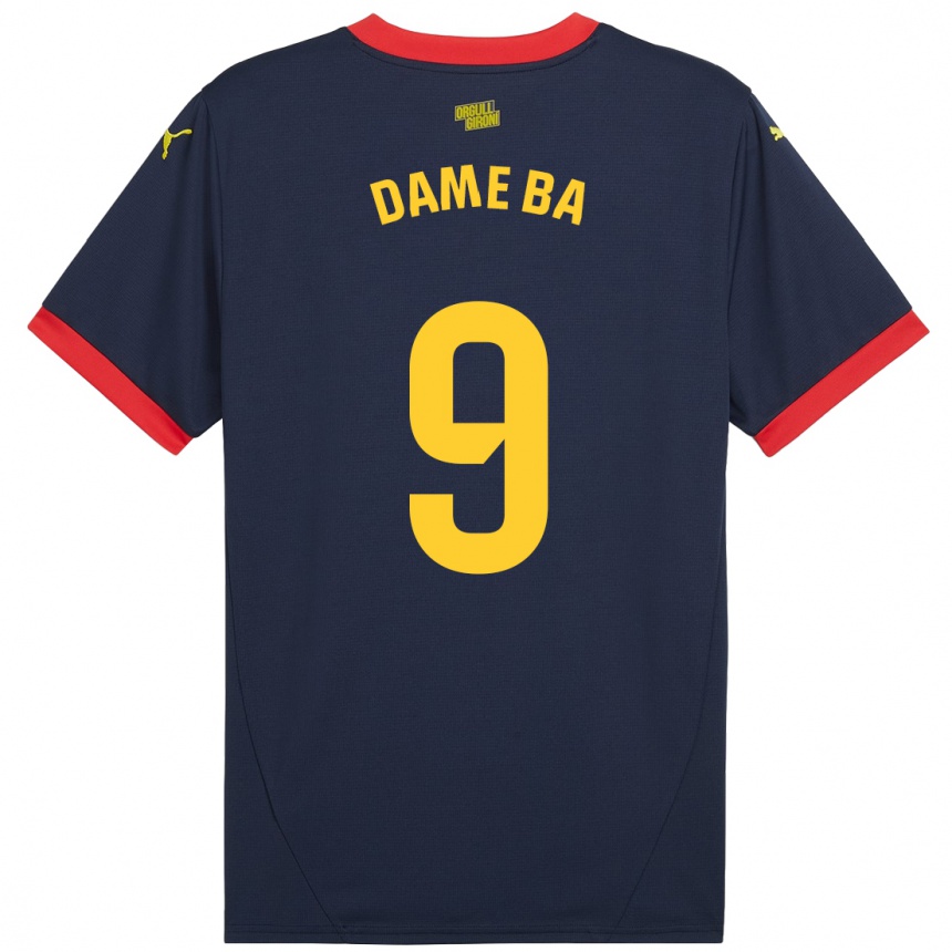 Kids Football Papa Dame Ba #9 Navy Red Away Jersey 2024/25 T-Shirt