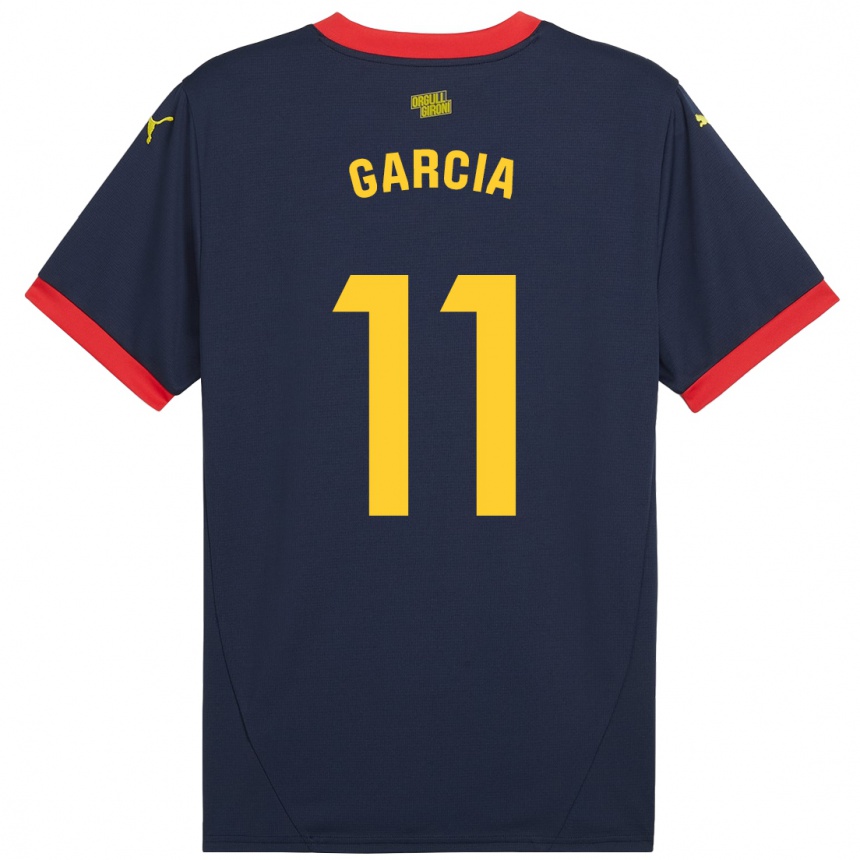 Kids Football Jastin García #11 Navy Red Away Jersey 2024/25 T-Shirt