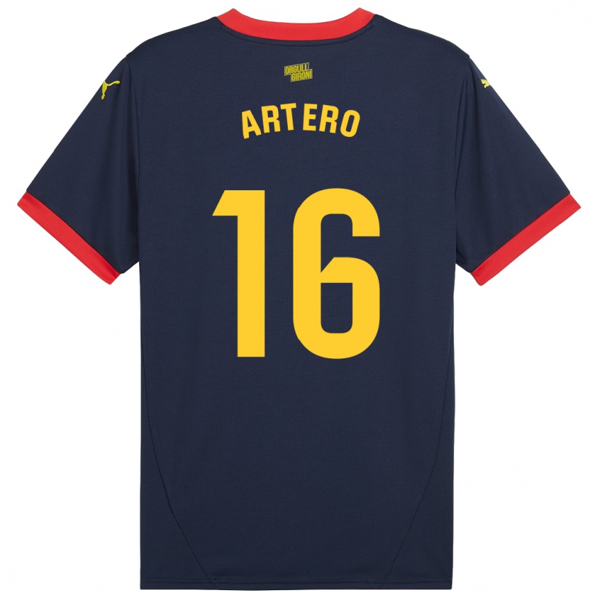 Kids Football Ricard Artero #16 Navy Red Away Jersey 2024/25 T-Shirt