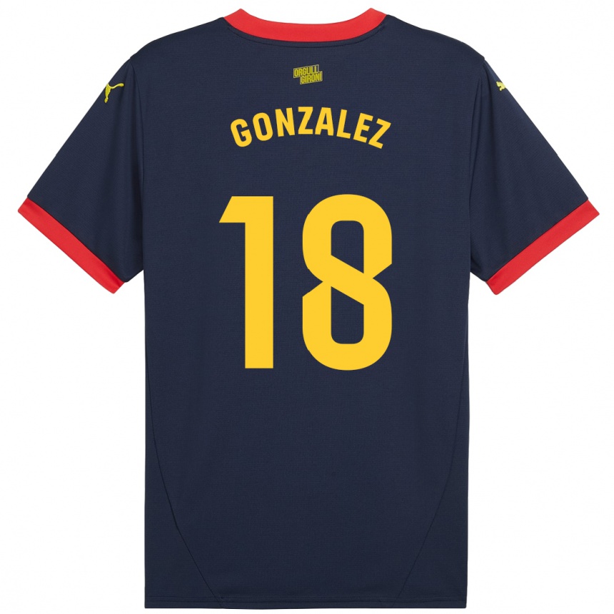 Kids Football Gerard Gonzalez #18 Navy Red Away Jersey 2024/25 T-Shirt