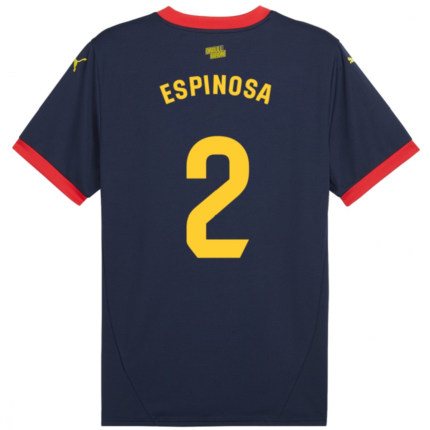 Kids Football Bernardo Espinosa #2 Navy Red Away Jersey 2024/25 T-Shirt