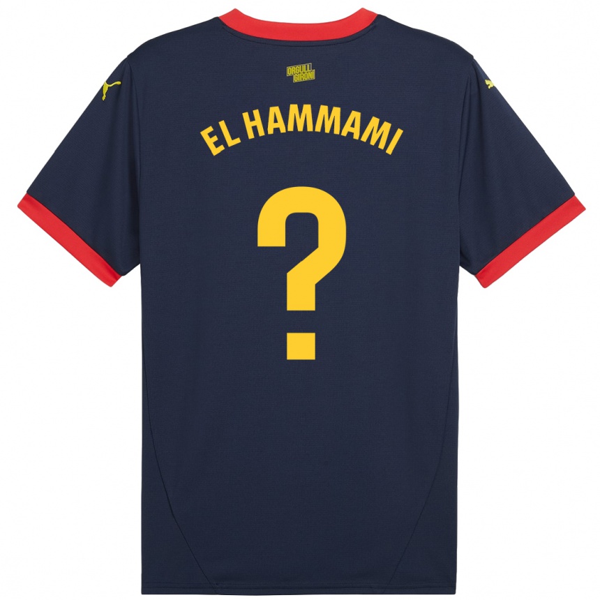 Kids Football Ayoub El Hammami #0 Navy Red Away Jersey 2024/25 T-Shirt