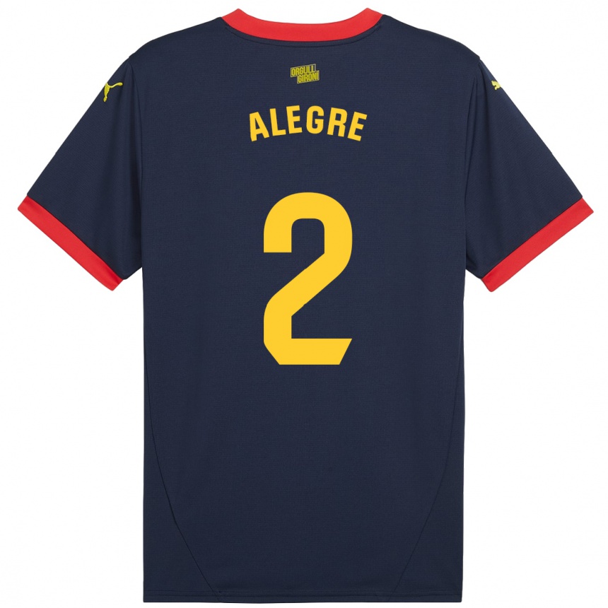 Kids Football Marc Alegre #2 Navy Red Away Jersey 2024/25 T-Shirt