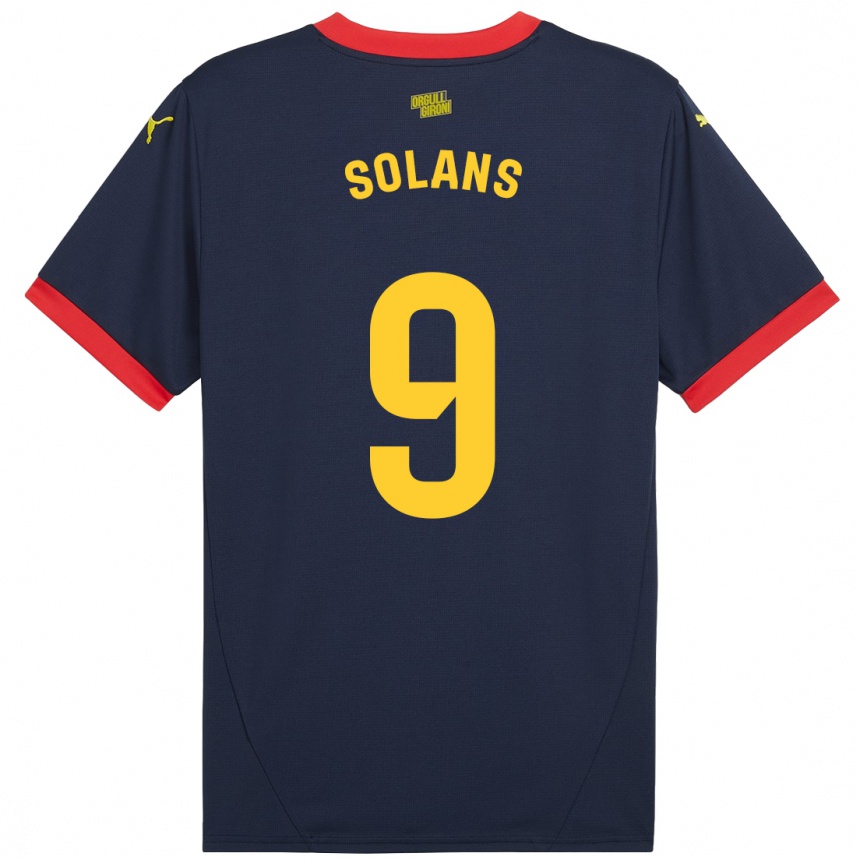 Kids Football Sergi Solans #9 Navy Red Away Jersey 2024/25 T-Shirt