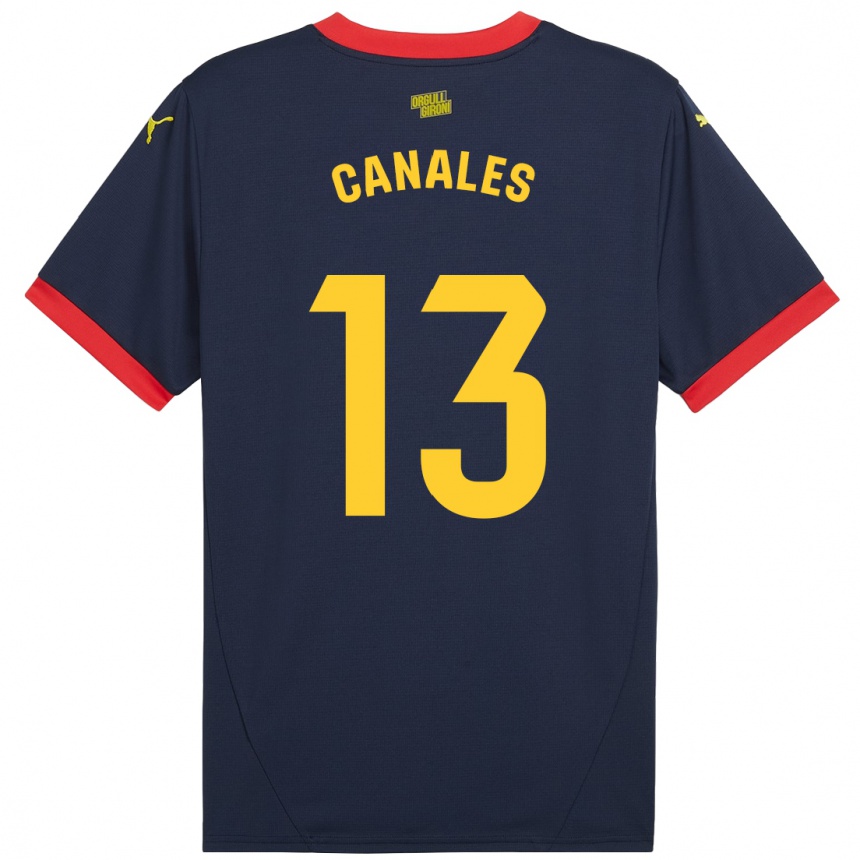 Kids Football Juanvi Canales #13 Navy Red Away Jersey 2024/25 T-Shirt