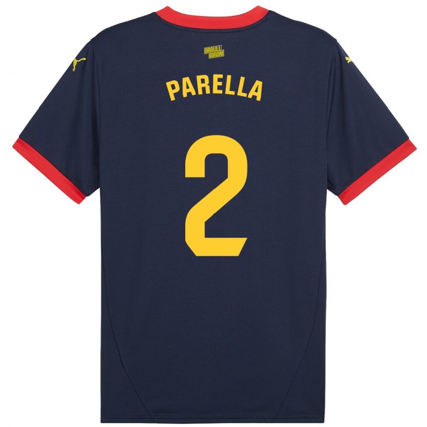 Kids Football Virginia Parella #2 Navy Red Away Jersey 2024/25 T-Shirt