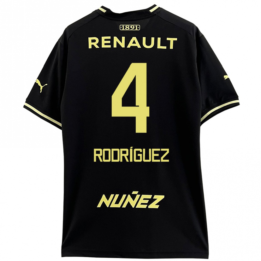 Kids Football Guzmán Rodríguez #4 Black Yellow Away Jersey 2024/25 T-Shirt