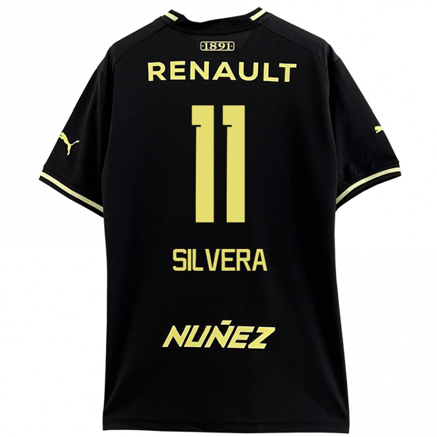 Kids Football Maximiliano Silvera #11 Black Yellow Away Jersey 2024/25 T-Shirt