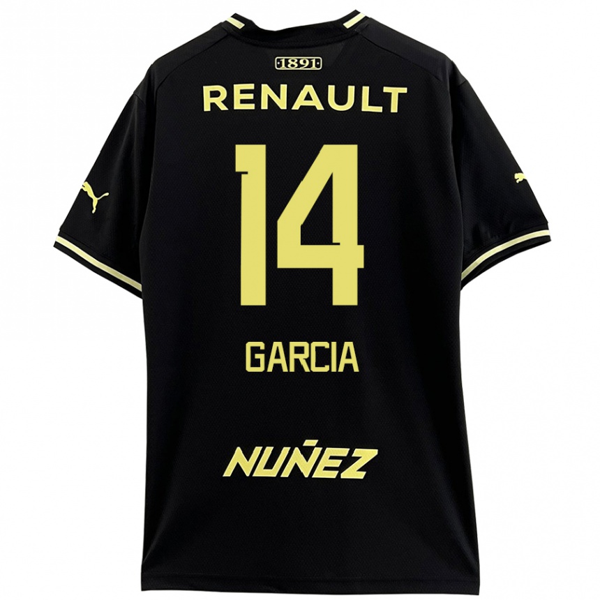 Kids Football Damián García #14 Black Yellow Away Jersey 2024/25 T-Shirt