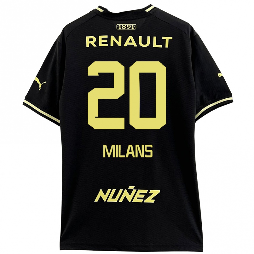 Kids Football Pedro Milans #20 Black Yellow Away Jersey 2024/25 T-Shirt