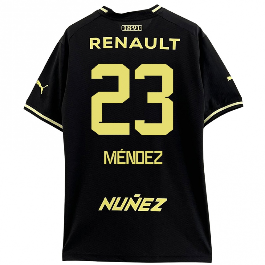 Kids Football Javier Méndez #23 Black Yellow Away Jersey 2024/25 T-Shirt