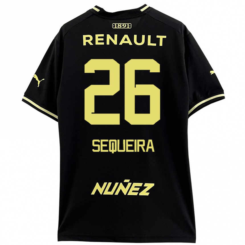 Kids Football Leonardo Sequeira #26 Black Yellow Away Jersey 2024/25 T-Shirt