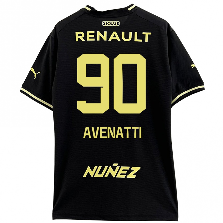 Kids Football Felipe Avenatti #90 Black Yellow Away Jersey 2024/25 T-Shirt