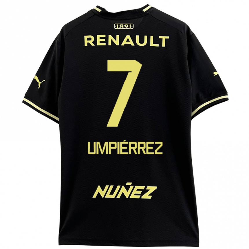 Kids Football Leandro Umpiérrez #7 Black Yellow Away Jersey 2024/25 T-Shirt