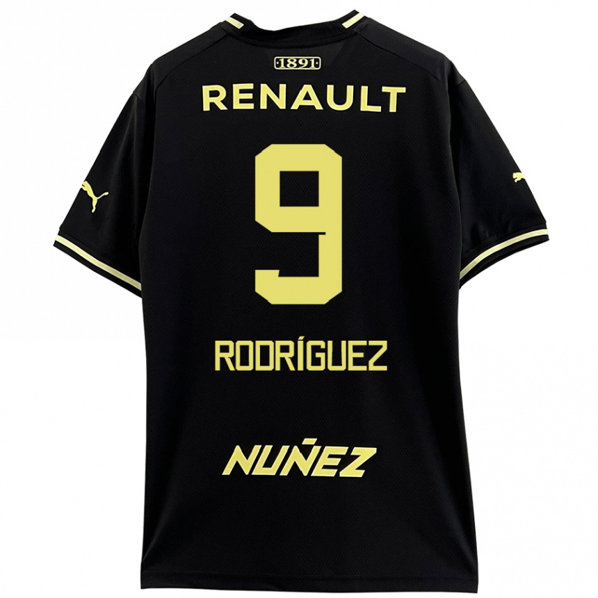 Kids Football Agustín Rodríguez #9 Black Yellow Away Jersey 2024/25 T-Shirt