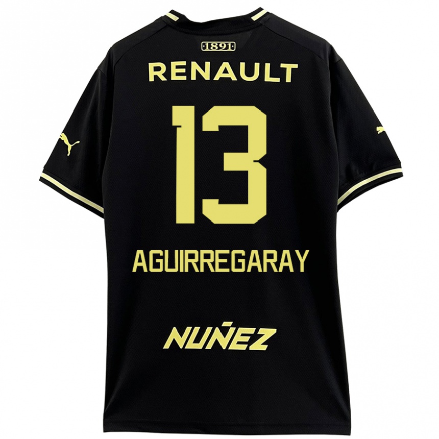 Kids Football Matías Aguirregaray #13 Black Yellow Away Jersey 2024/25 T-Shirt