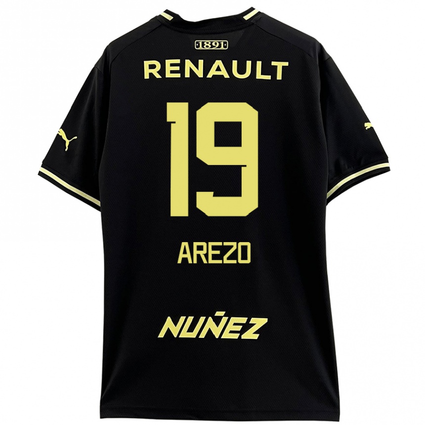 Kids Football Matías Arezo #19 Black Yellow Away Jersey 2024/25 T-Shirt