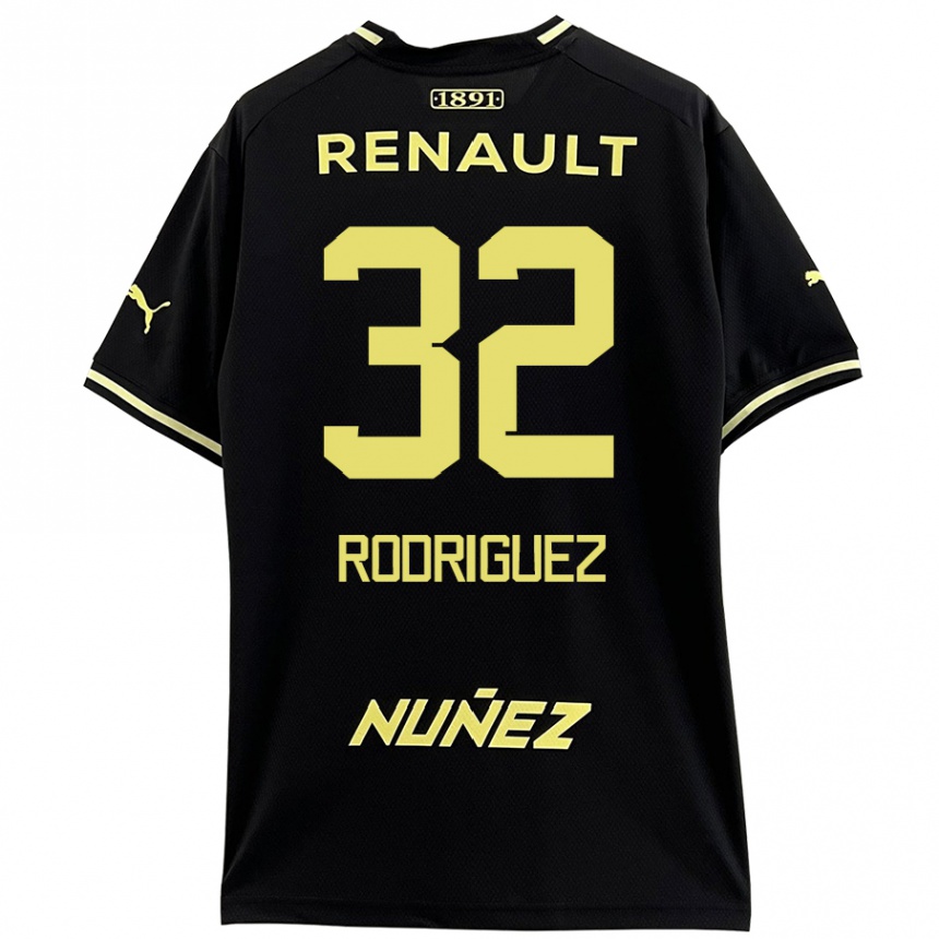 Kids Football Randall Rodríguez #32 Black Yellow Away Jersey 2024/25 T-Shirt