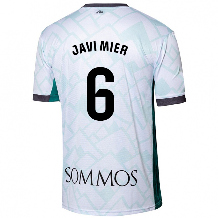 Kids Football Javi Mier #6 White Green Away Jersey 2024/25 T-Shirt