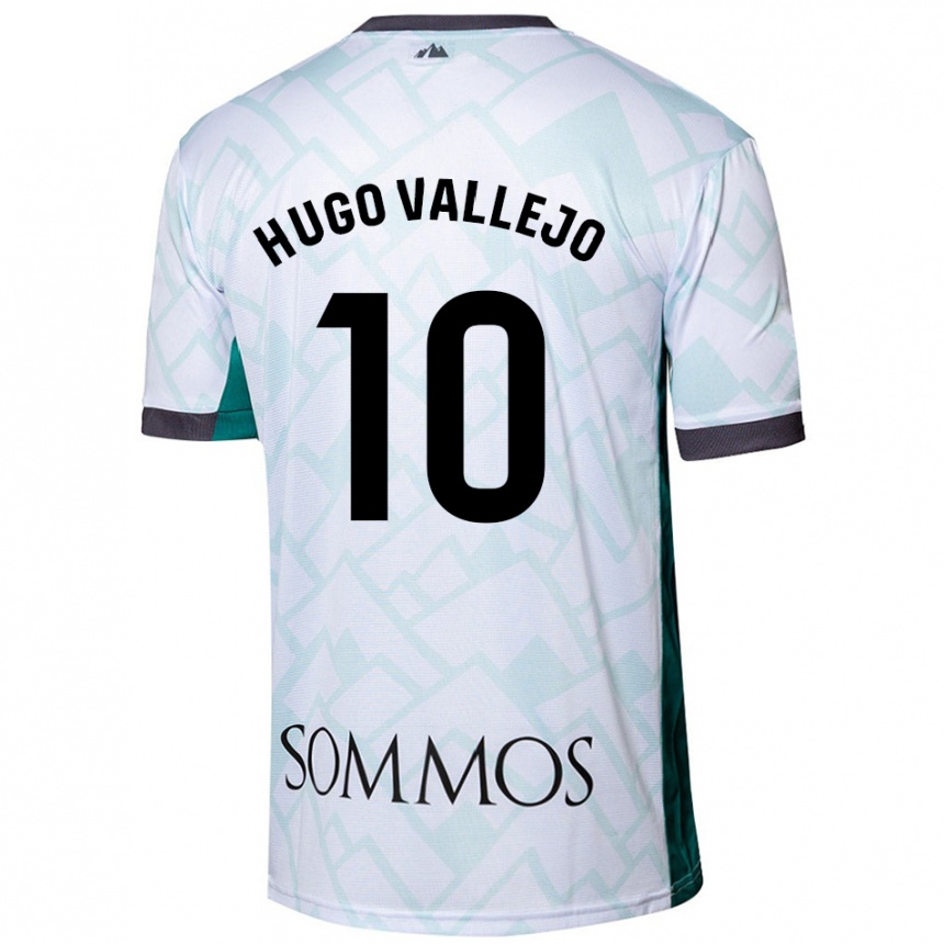 Kids Football Hugo Vallejo #10 White Green Away Jersey 2024/25 T-Shirt