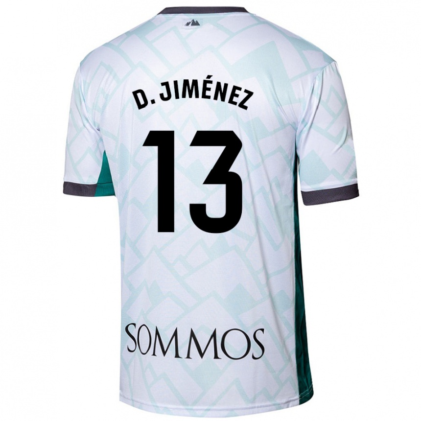 Kids Football Dani Jiménez #13 White Green Away Jersey 2024/25 T-Shirt