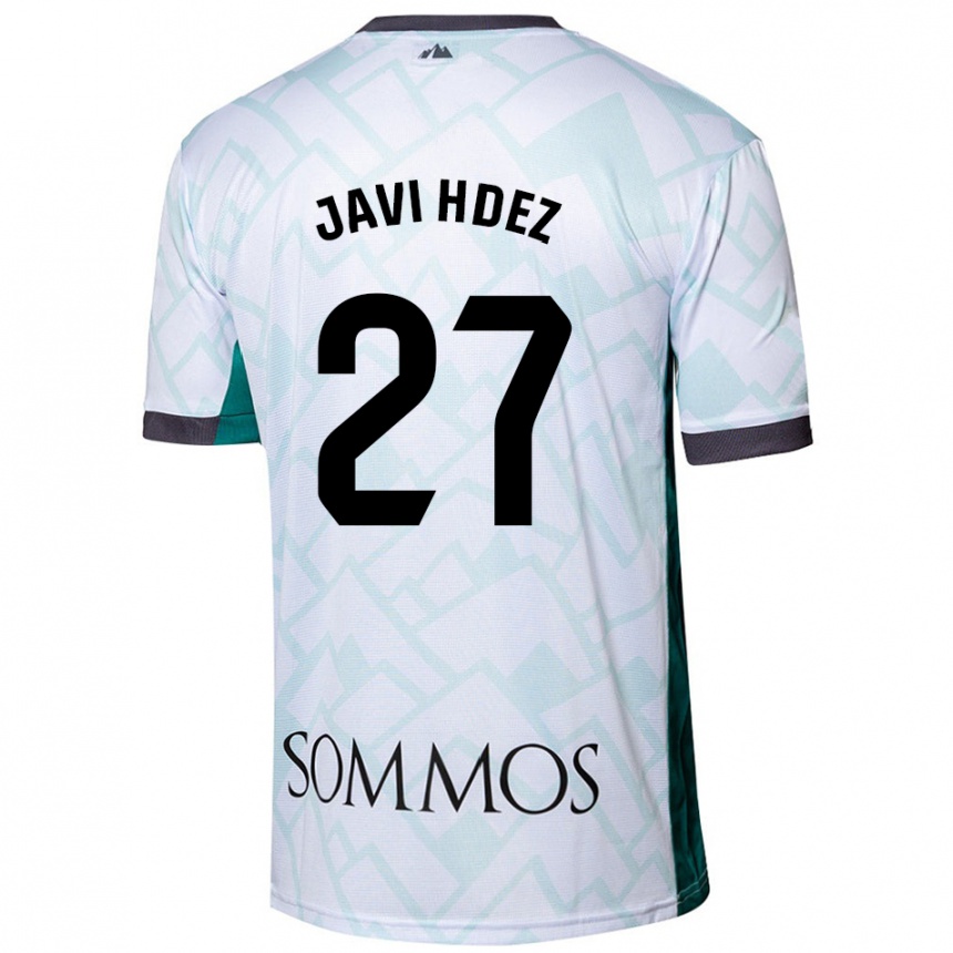 Kids Football Javi Hernández #27 White Green Away Jersey 2024/25 T-Shirt