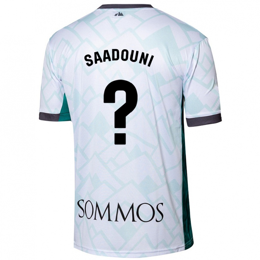 Kids Football Mohammed Saadouni #0 White Green Away Jersey 2024/25 T-Shirt