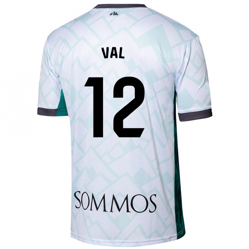 Kids Football Ángel Val #12 White Green Away Jersey 2024/25 T-Shirt