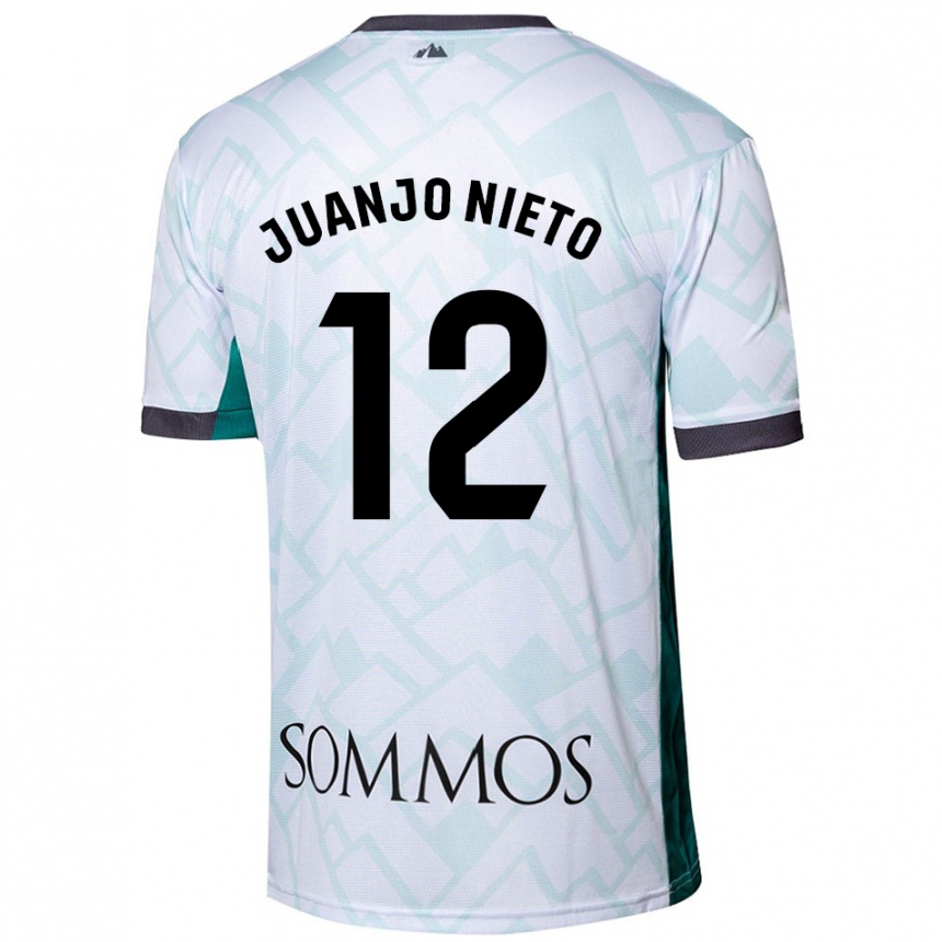 Kids Football Juanjo Nieto #12 White Green Away Jersey 2024/25 T-Shirt