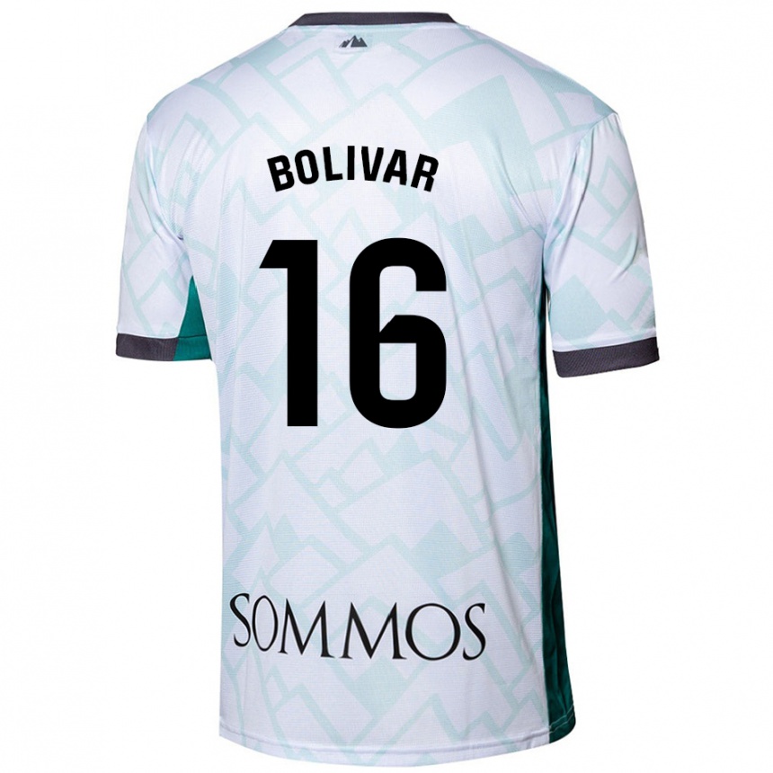 Kids Football Jovanny Bolívar #16 White Green Away Jersey 2024/25 T-Shirt