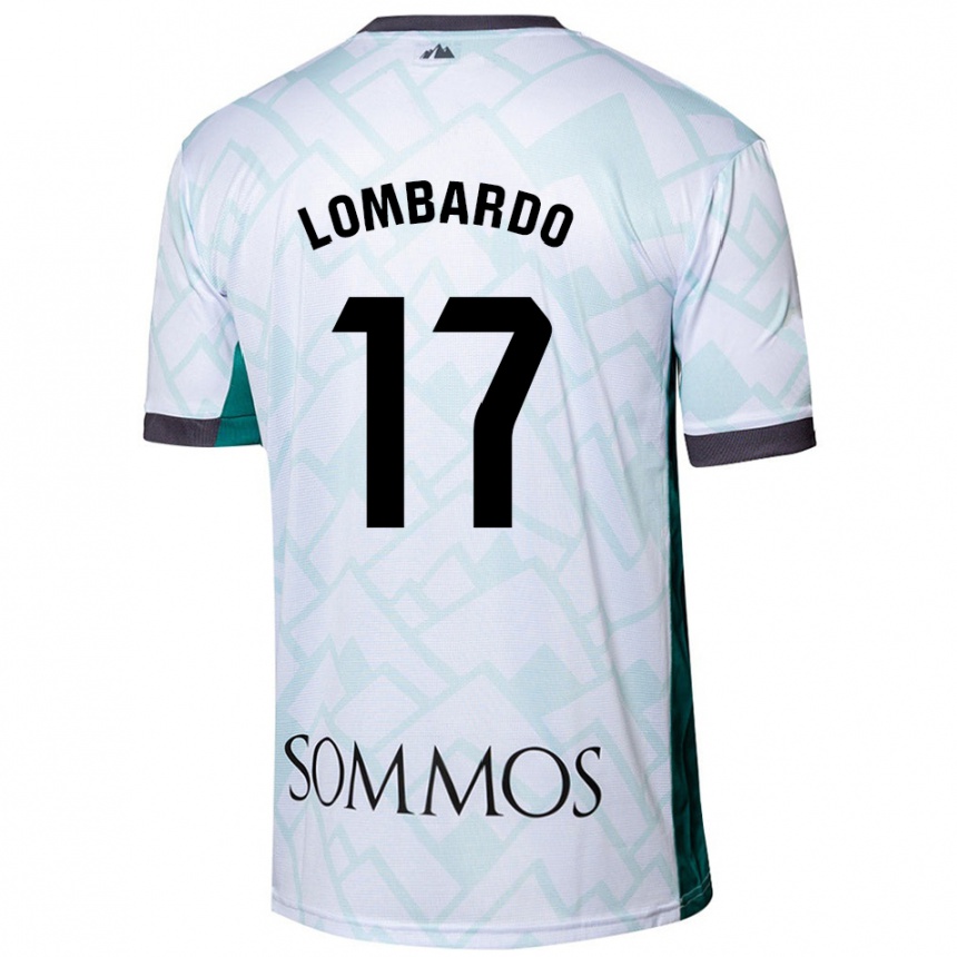 Kids Football Enzo Lombardo #17 White Green Away Jersey 2024/25 T-Shirt