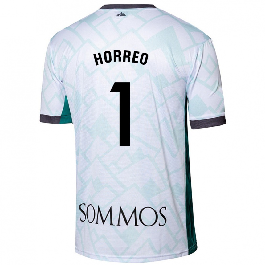 Kids Football Berto Hórreo #1 White Green Away Jersey 2024/25 T-Shirt