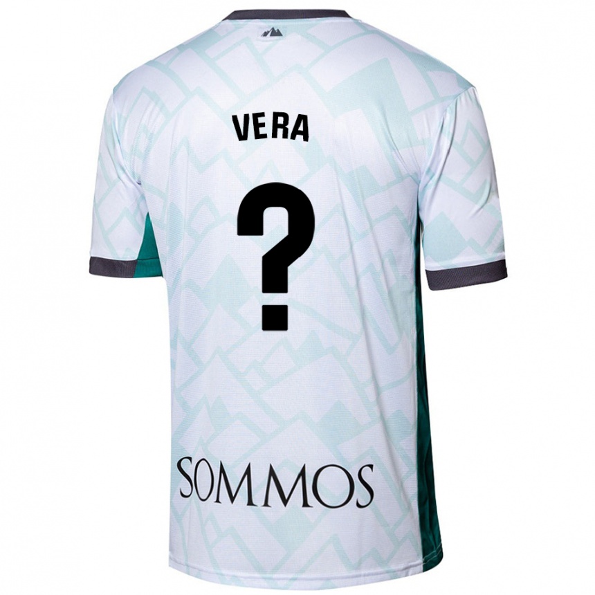 Kids Football Ángel Vera #0 White Green Away Jersey 2024/25 T-Shirt