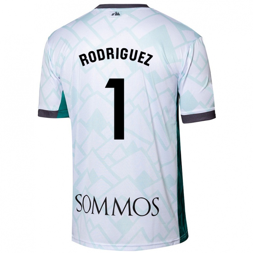 Kids Football Nuria Rodríguez #1 White Green Away Jersey 2024/25 T-Shirt