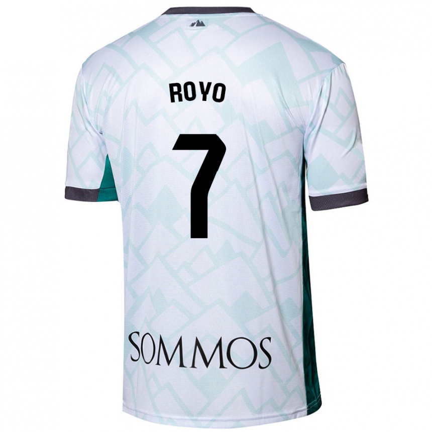 Kids Football Laura Royo #7 White Green Away Jersey 2024/25 T-Shirt