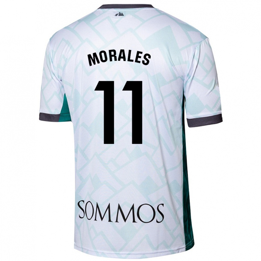 Kids Football Carolina Morales #11 White Green Away Jersey 2024/25 T-Shirt