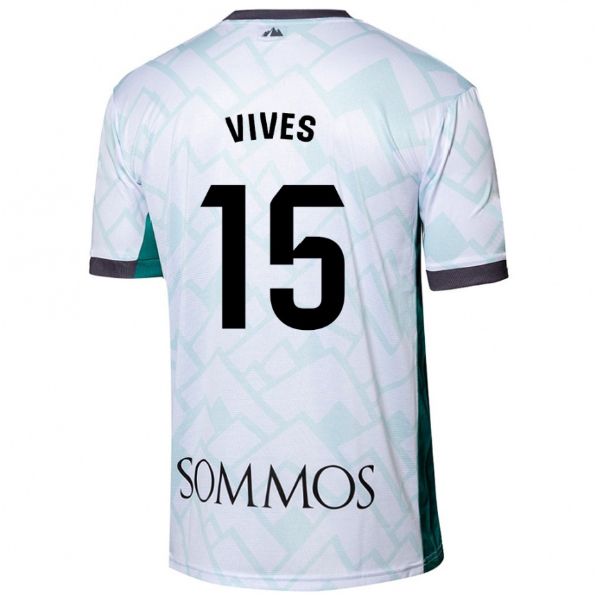 Kids Football Helena Vives #15 White Green Away Jersey 2024/25 T-Shirt