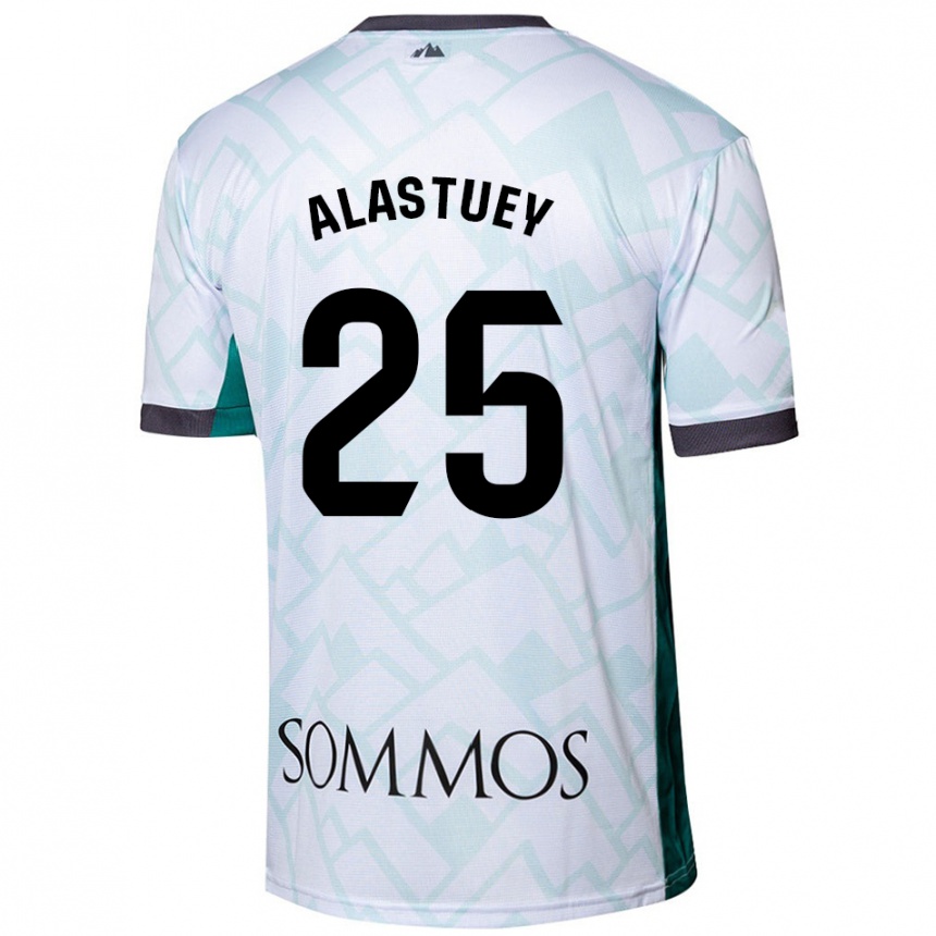 Kids Football Martina Alastuey #25 White Green Away Jersey 2024/25 T-Shirt