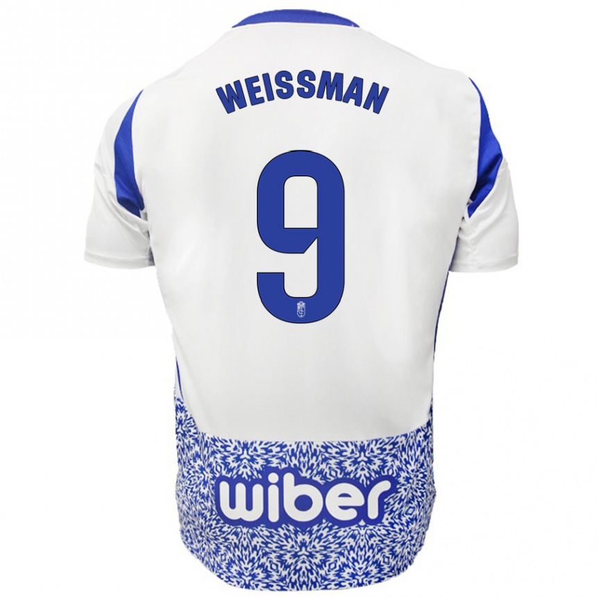 Kids Football Shon Weissman #9 White Blue Away Jersey 2024/25 T-Shirt